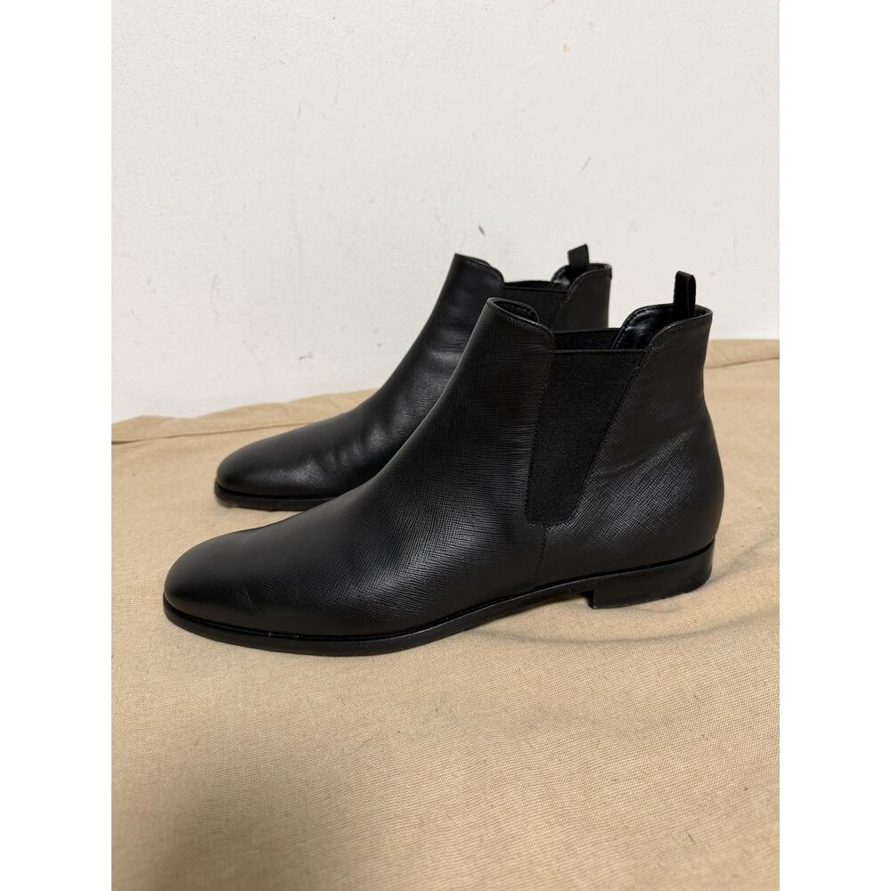 Prada Boots Mens Size 10.5 Black Leather Dress Chelsea Ankle Pull On Italy - Picture 2 of 13